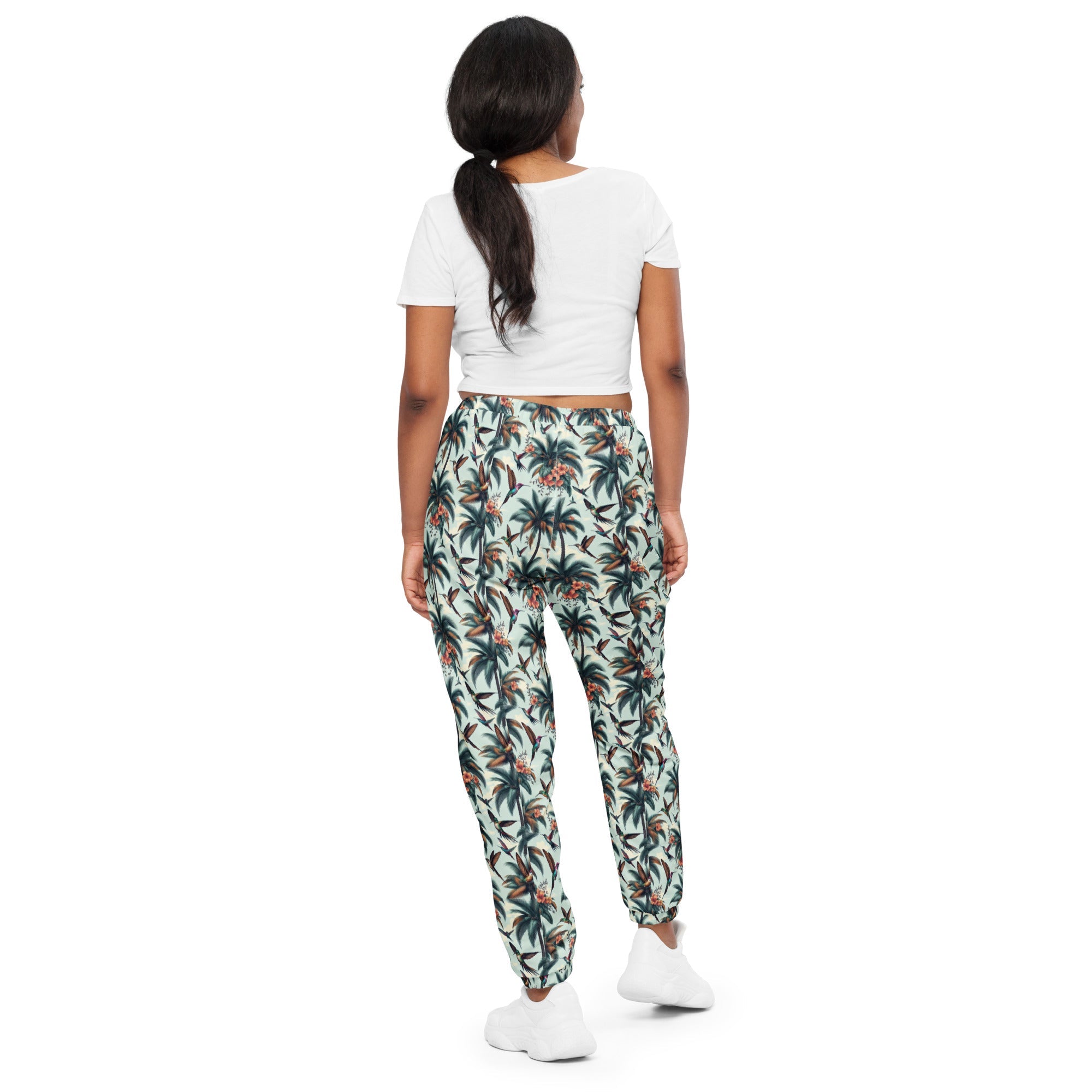 Hummingbirds and Palms Unisex track pants - Gregg Acini Adoree Designs - Track Pants