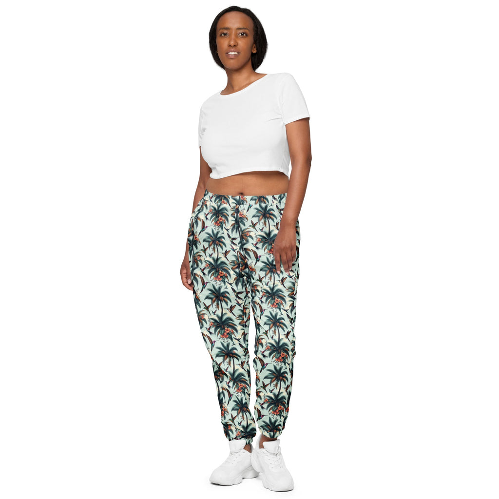 Hummingbirds and Palms Unisex track pants - Gregg Acini Adoree Designs - Track Pants