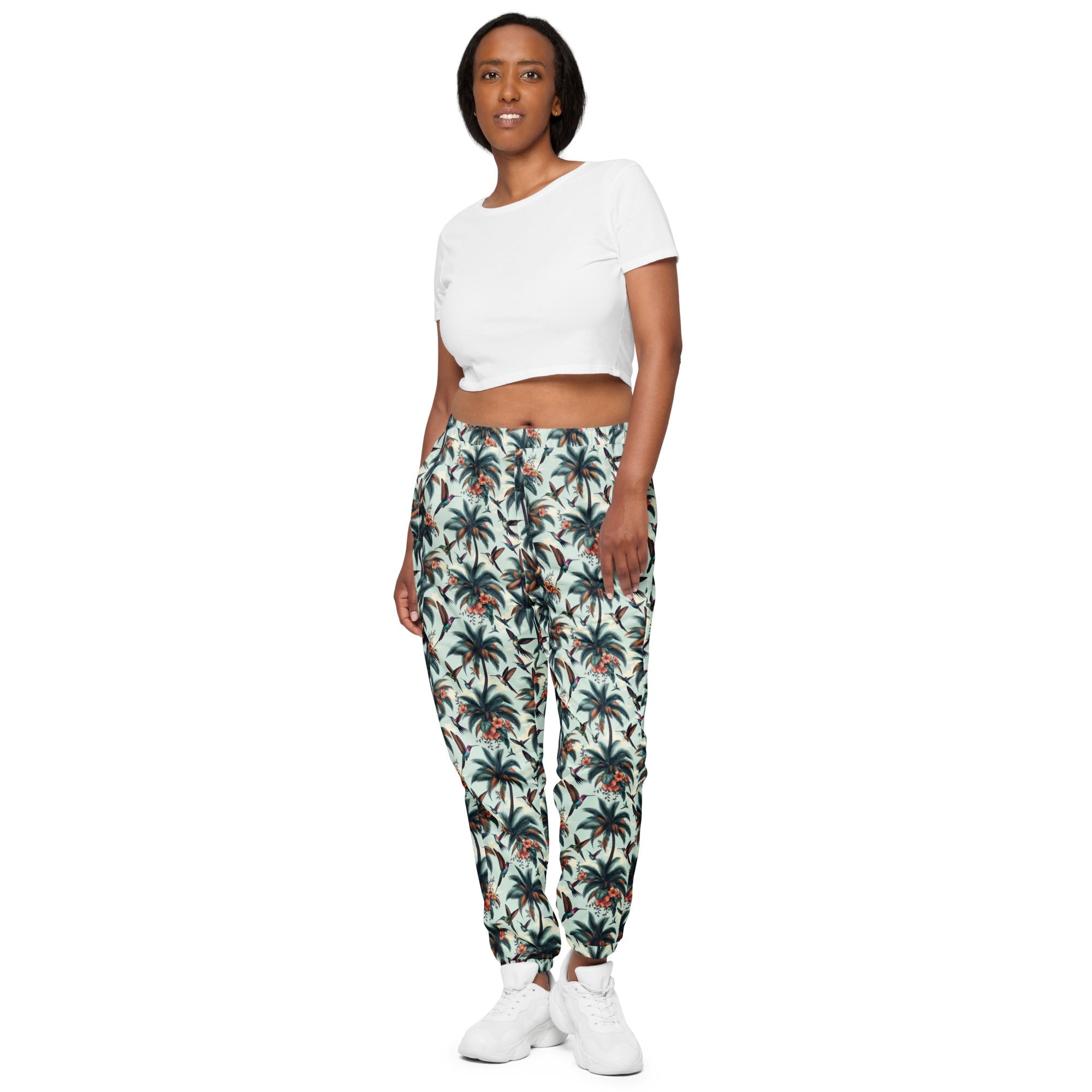 Hummingbirds and Palms Unisex track pants - Gregg Acini Adoree Designs - Track Pants