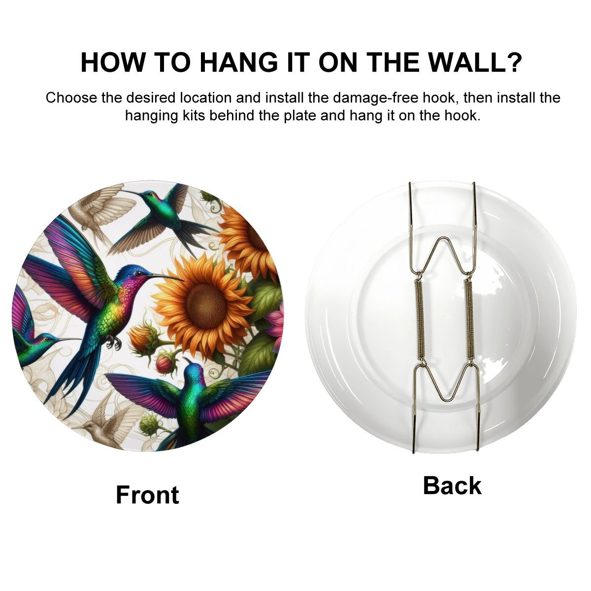 Hummingbirds and Sunflowers Decorative Plate - Gregg Acini Adoree Designs - Decorative Plates