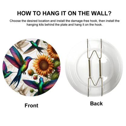Hummingbirds and Sunflowers Decorative Plate - Gregg Acini Adoree Designs - Decorative Plates