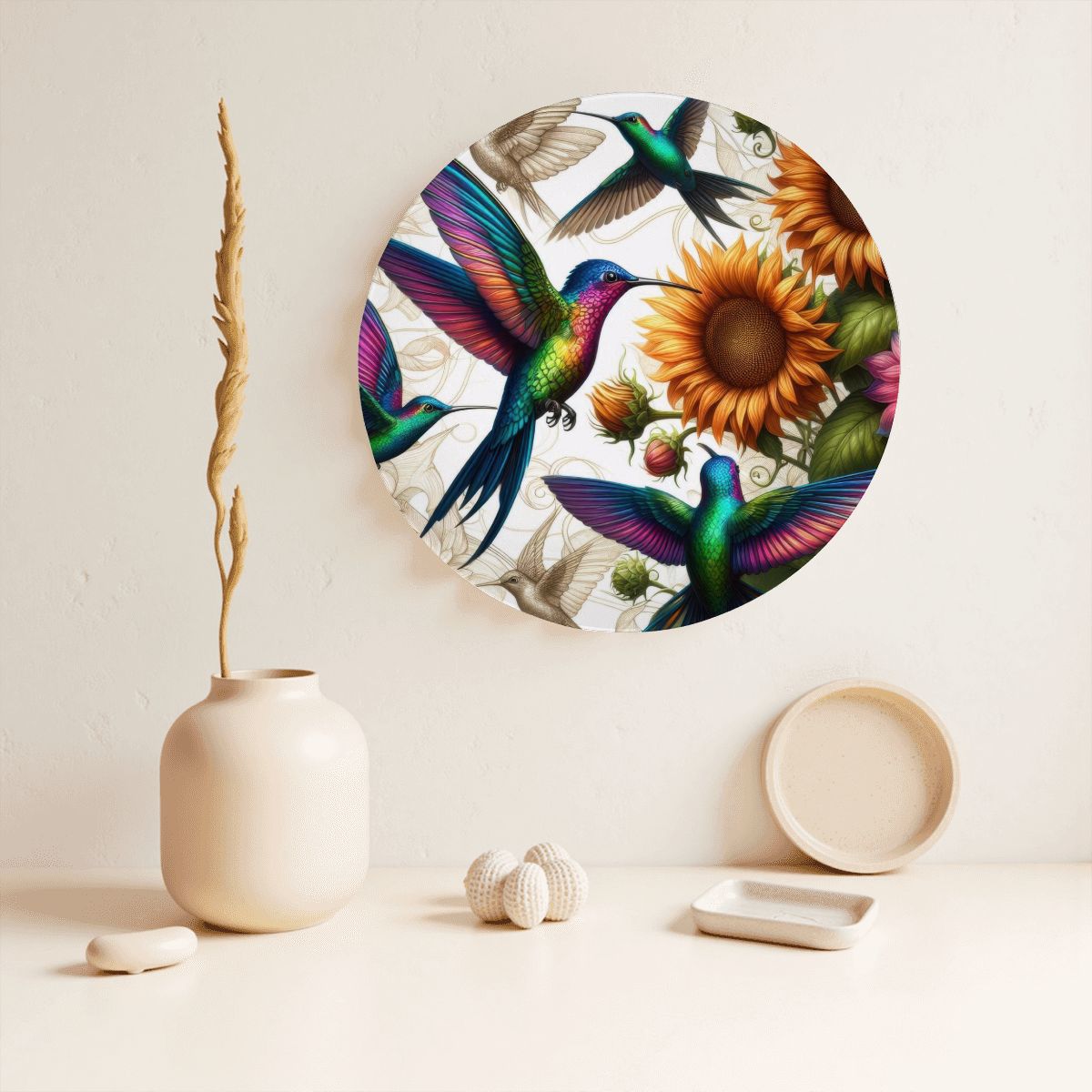 Hummingbirds and Sunflowers Decorative Plate - Gregg Acini Adoree Designs - Decorative Plates