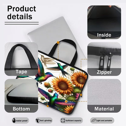 Hummingbirds and Sunflowers Laptop Bag - Gregg Acini Adoree Designs - Laptop Bag