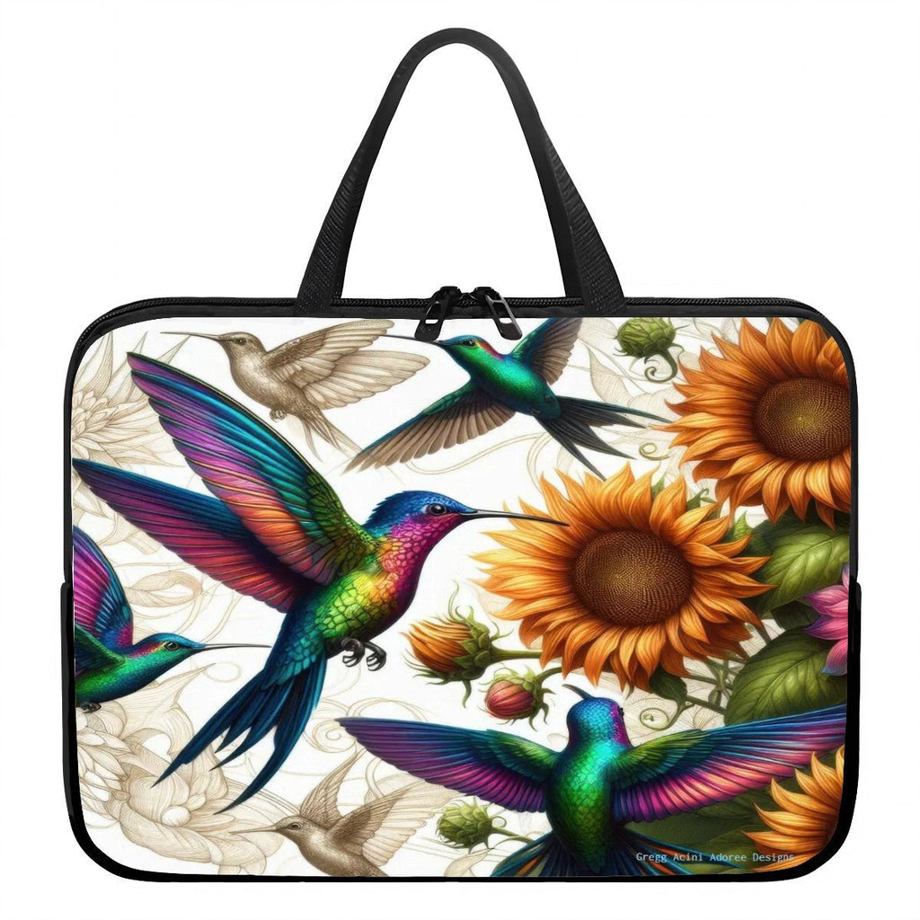 Hummingbirds and Sunflowers Laptop Bag - Gregg Acini Adoree Designs - Laptop Bag