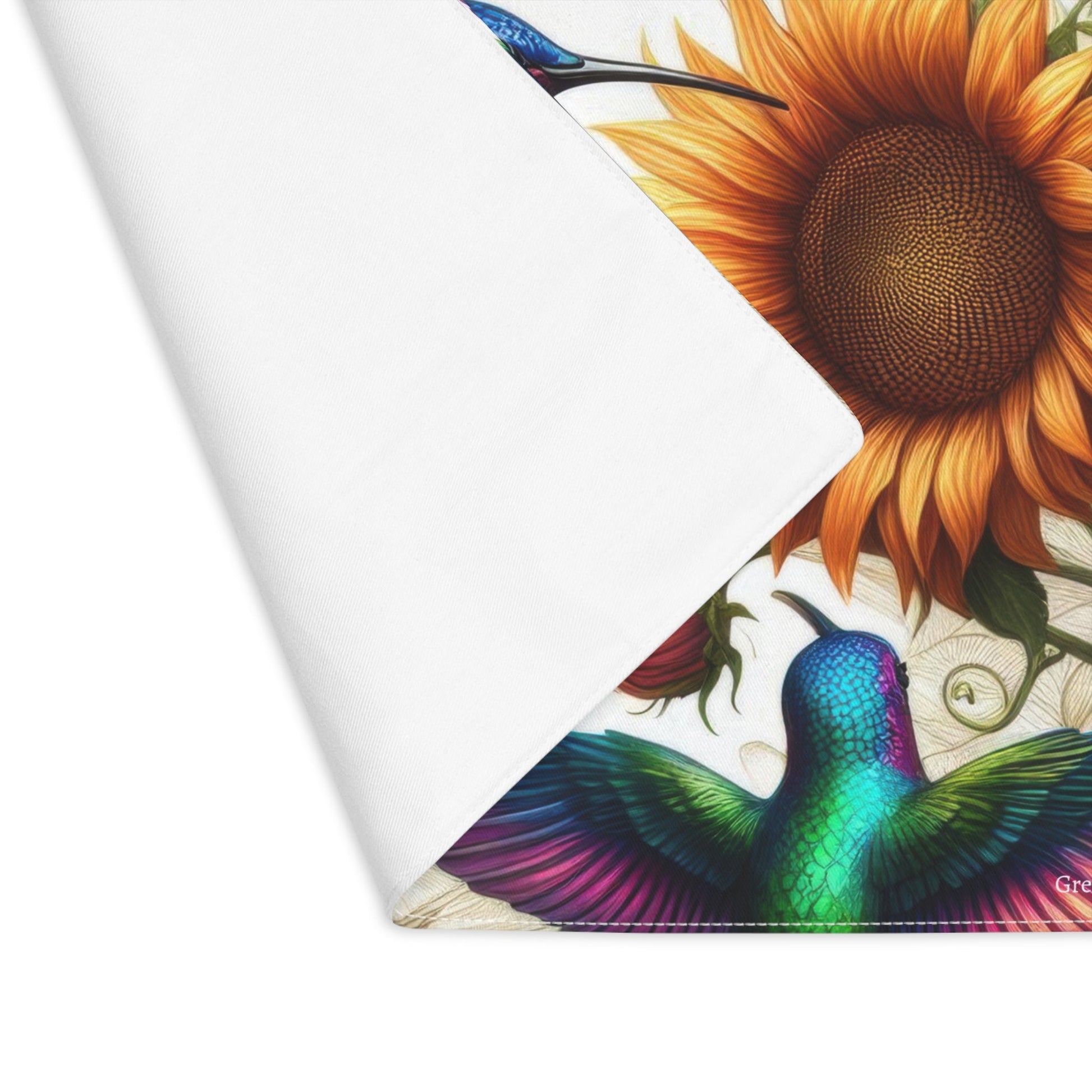 Hummingbirds and Sunflowers Placemat - Colorful Table Decor for Dining and Special Occasions - Gregg Acini Adoree Designs - Placemat