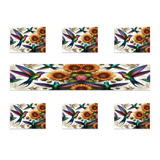 Hummingbirds and Sunflowers Table Runner Placemat Set 7 Pieces - Gregg Acini Adoree Designs - Placemat