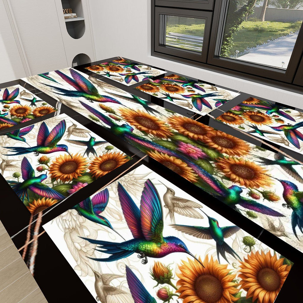 Hummingbirds and Sunflowers Table Runner Placemat Set 7 Pieces - Gregg Acini Adoree Designs - Placemat
