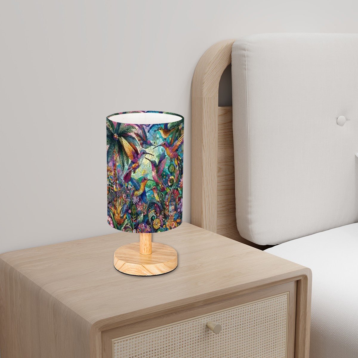 Hummingbirds Kaleidoscope Cylindrical Table Lamp - Gregg Acini Adoree Designs - Lamp
