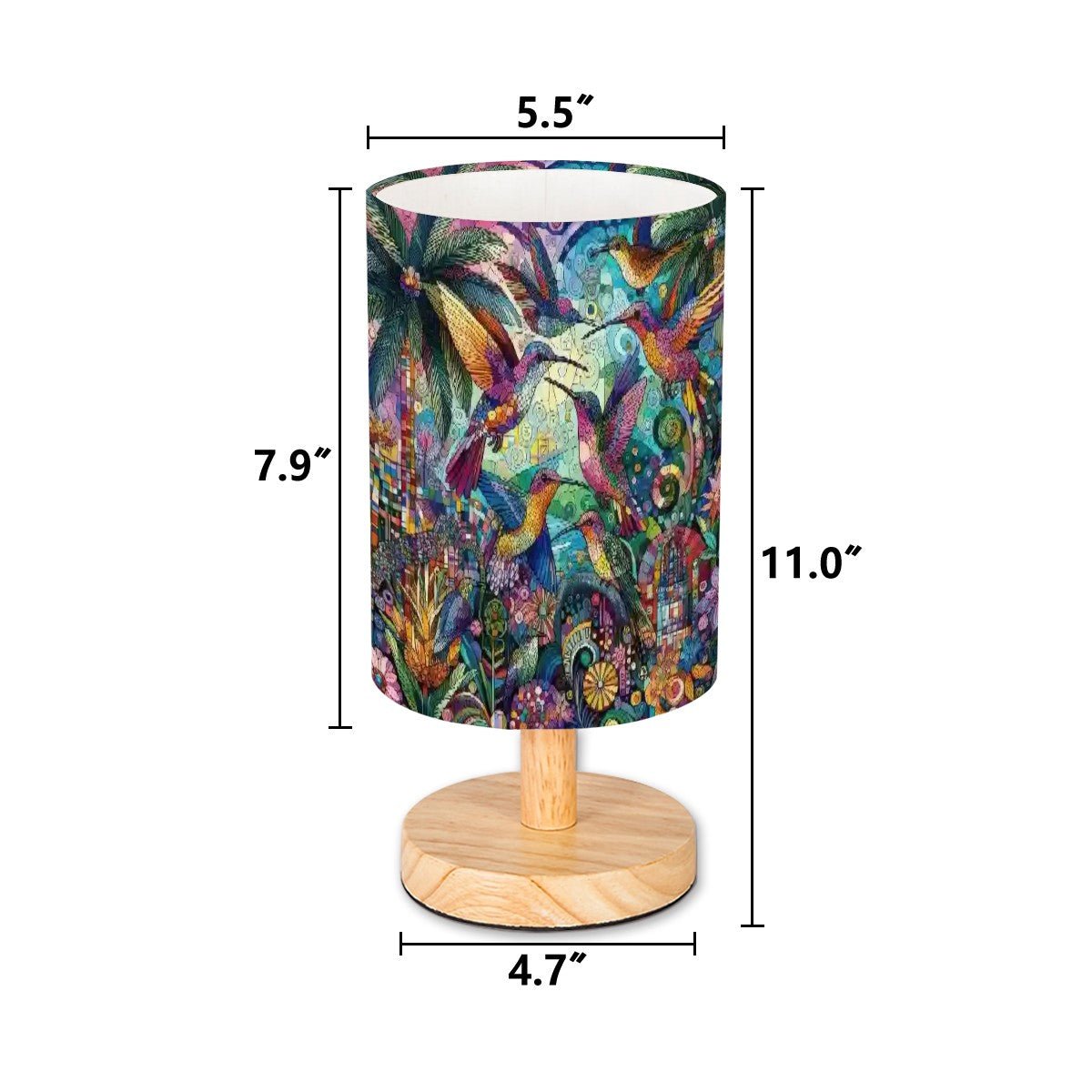 Hummingbirds Kaleidoscope Cylindrical Table Lamp - Gregg Acini Adoree Designs - Lamp