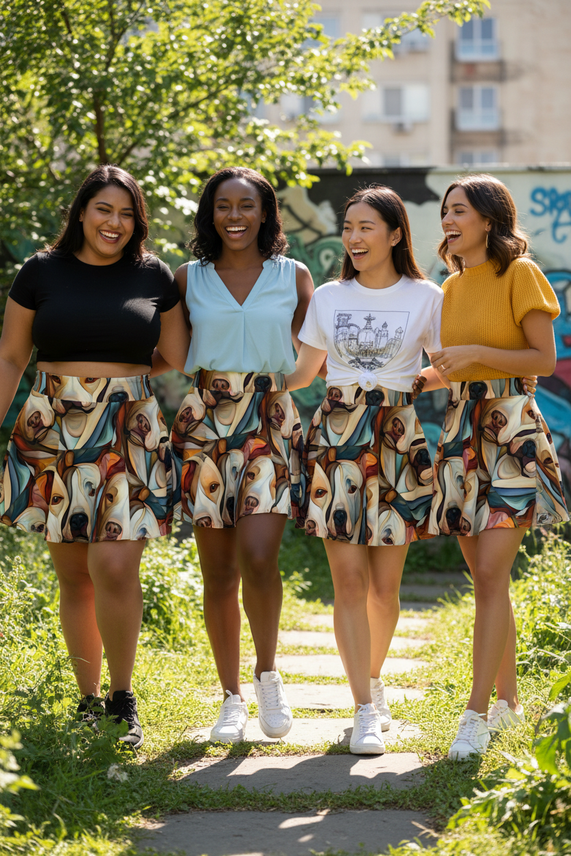 Pibbles 2 Women's Skater Skirt - Gregg Acini Adoree Designs