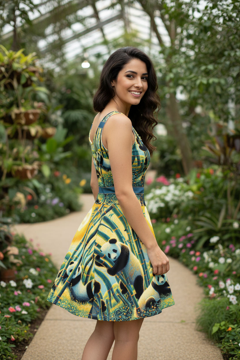 Panda Family Skater Dress - Gregg Acini Adoree Designs
