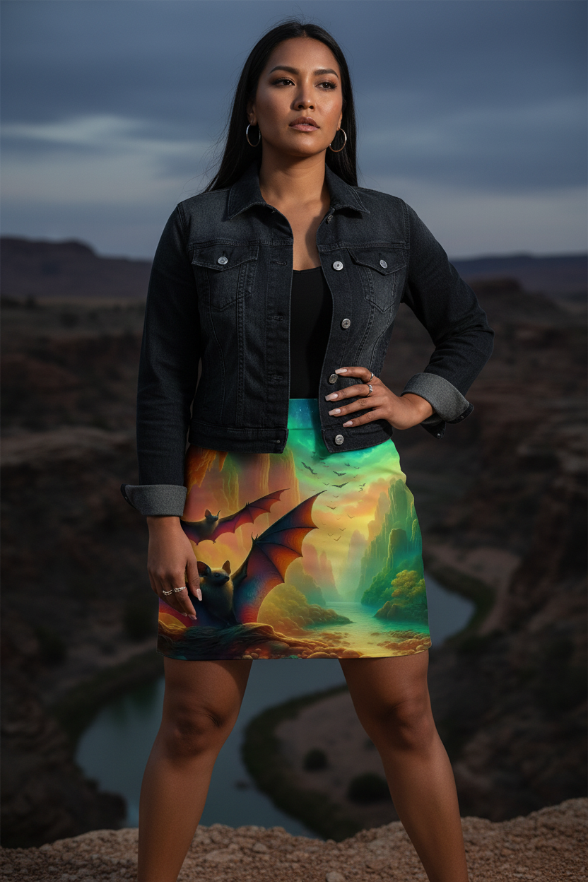 Bat Paradise Mini Skirt - Gregg Acini Adoree Designs