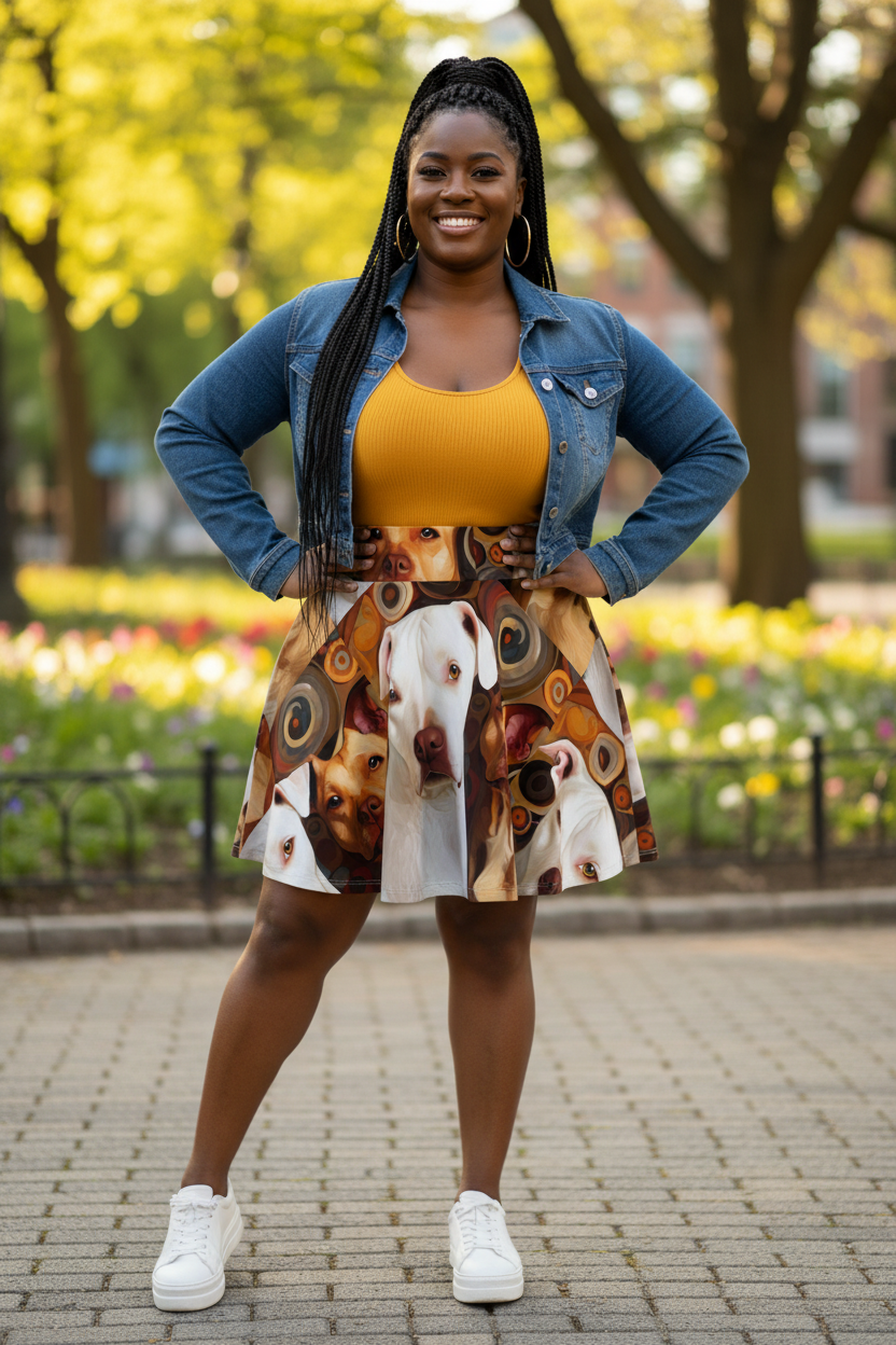 Pibbles 1 Women's Skater Skirt - Gregg Acini Adoree Designs