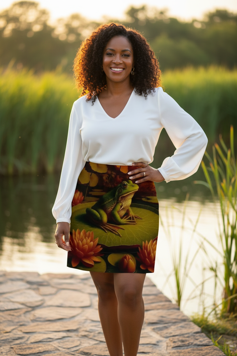 Frog on a Lilypad Mini Skirt - Gregg Acini Adoree Designs