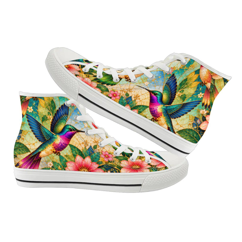 Garden of Gilded Wings Unisex High Top Canvas Shoes (women's sizes)
