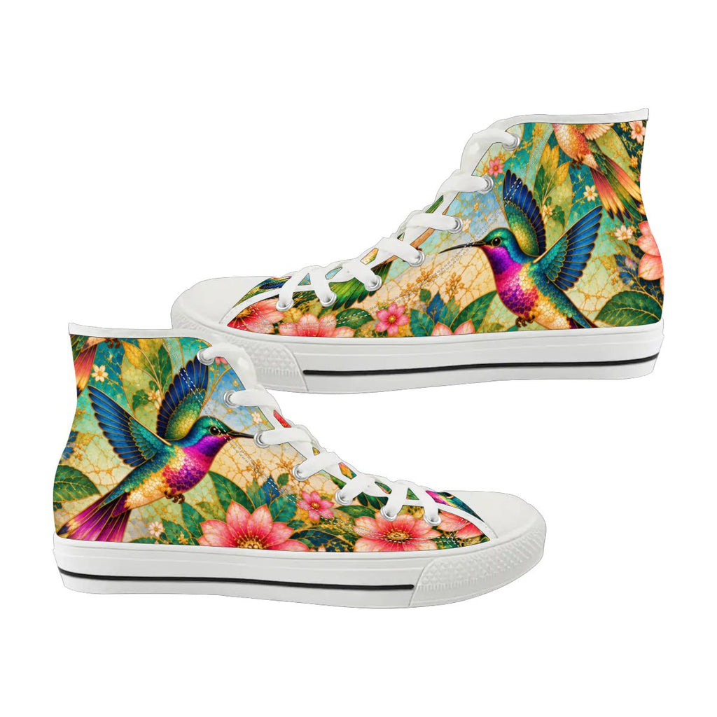 Garden of Gilded Wings Unisex High Top Canvas Shoes (women's sizes)
