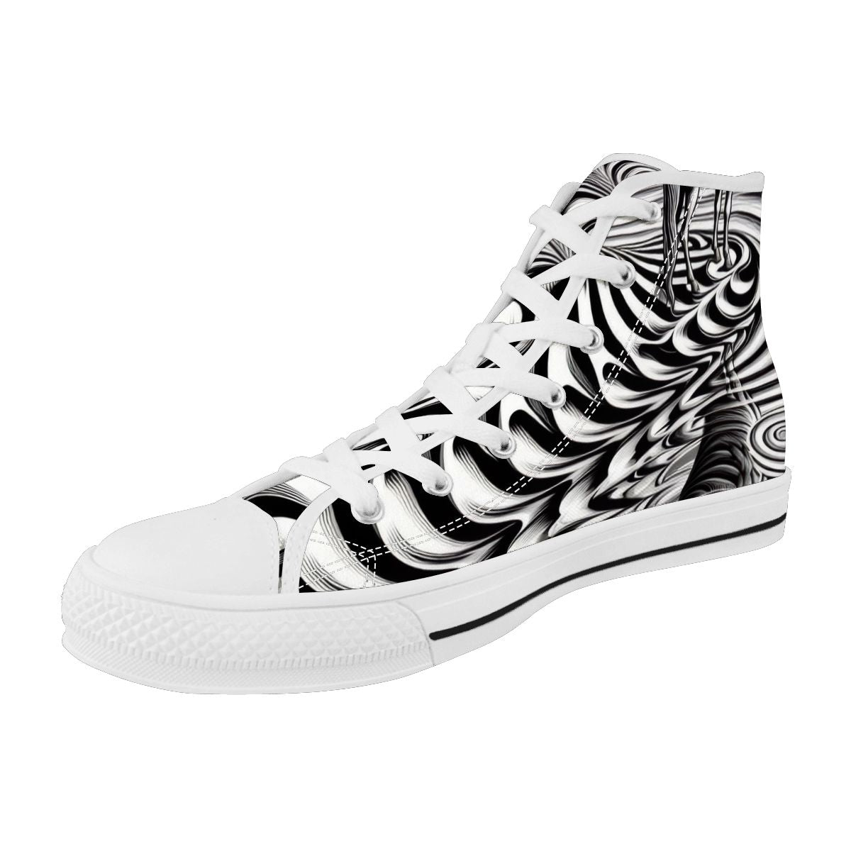 Psychedelic Wave Unisex High Top Canvas Shoes (women's sizes)