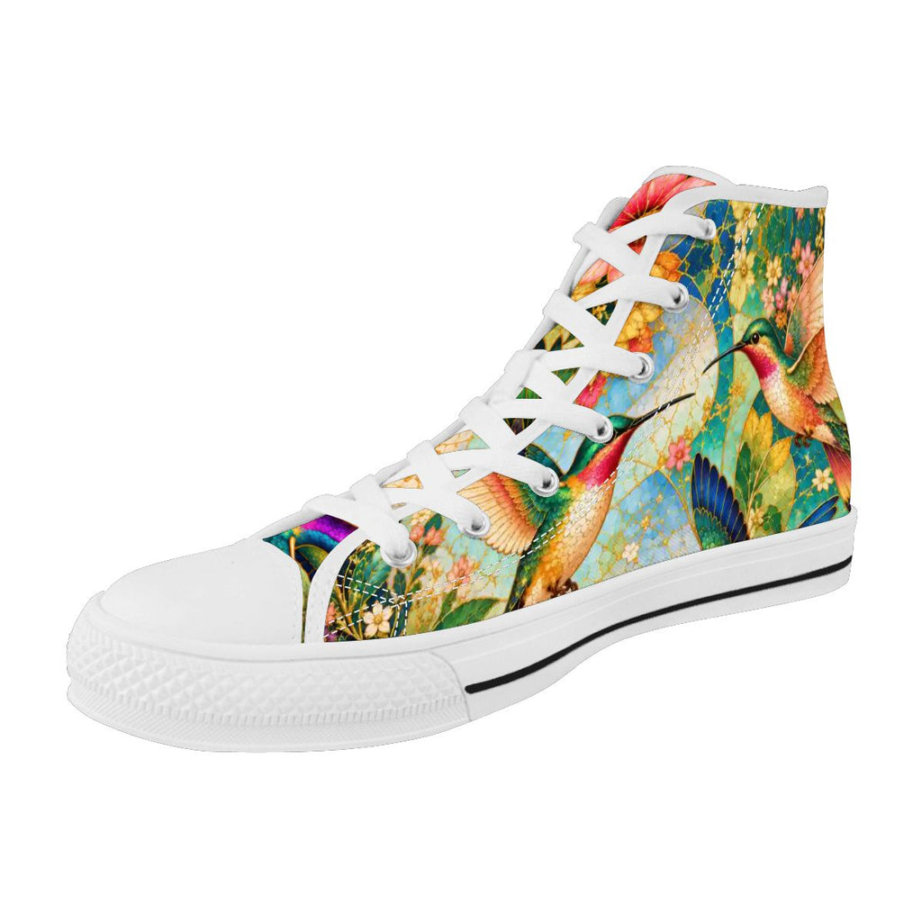 Garden of Gilded Wings Unisex High Top Canvas Shoes (women's sizes)
