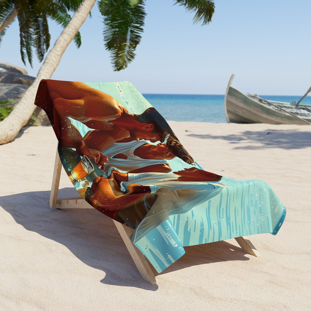 Intensite des Hommes Vibrant Beach Towel - Summer Vibes with Friends - Gregg Acini Adoree Designs - Towel