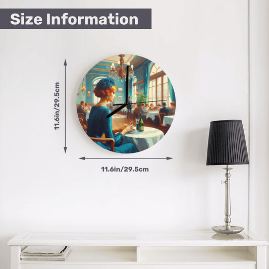 Josephine Alone MDF Wall Clock (Made in USA) - Gregg Acini Adoree Designs - Wall Clock