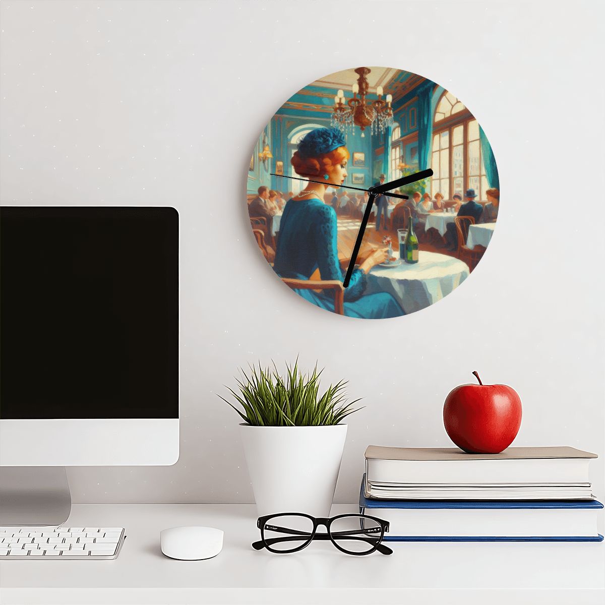 Josephine Alone MDF Wall Clock (Made in USA) - Gregg Acini Adoree Designs - Wall Clock