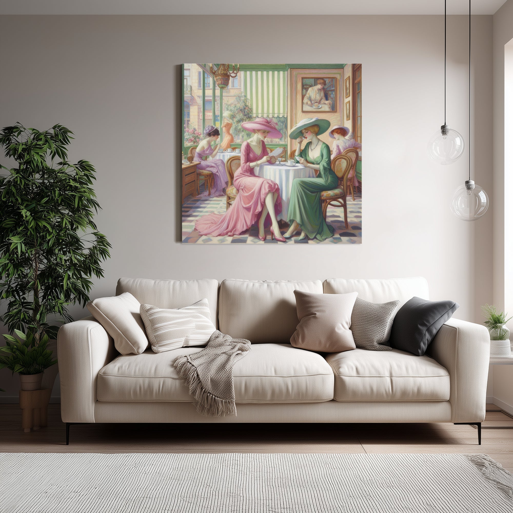 Kiffe Cafe 1:1 Ratio Canvas Painting - Gregg Acini Adoree Designs - Canvas