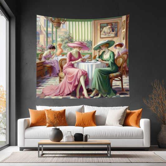Kiffe Cafe Lightweight Wall Tapestry (Fabric Wall Hanging - USA) - Gregg Acini Adoree Designs - Wall Coverings
