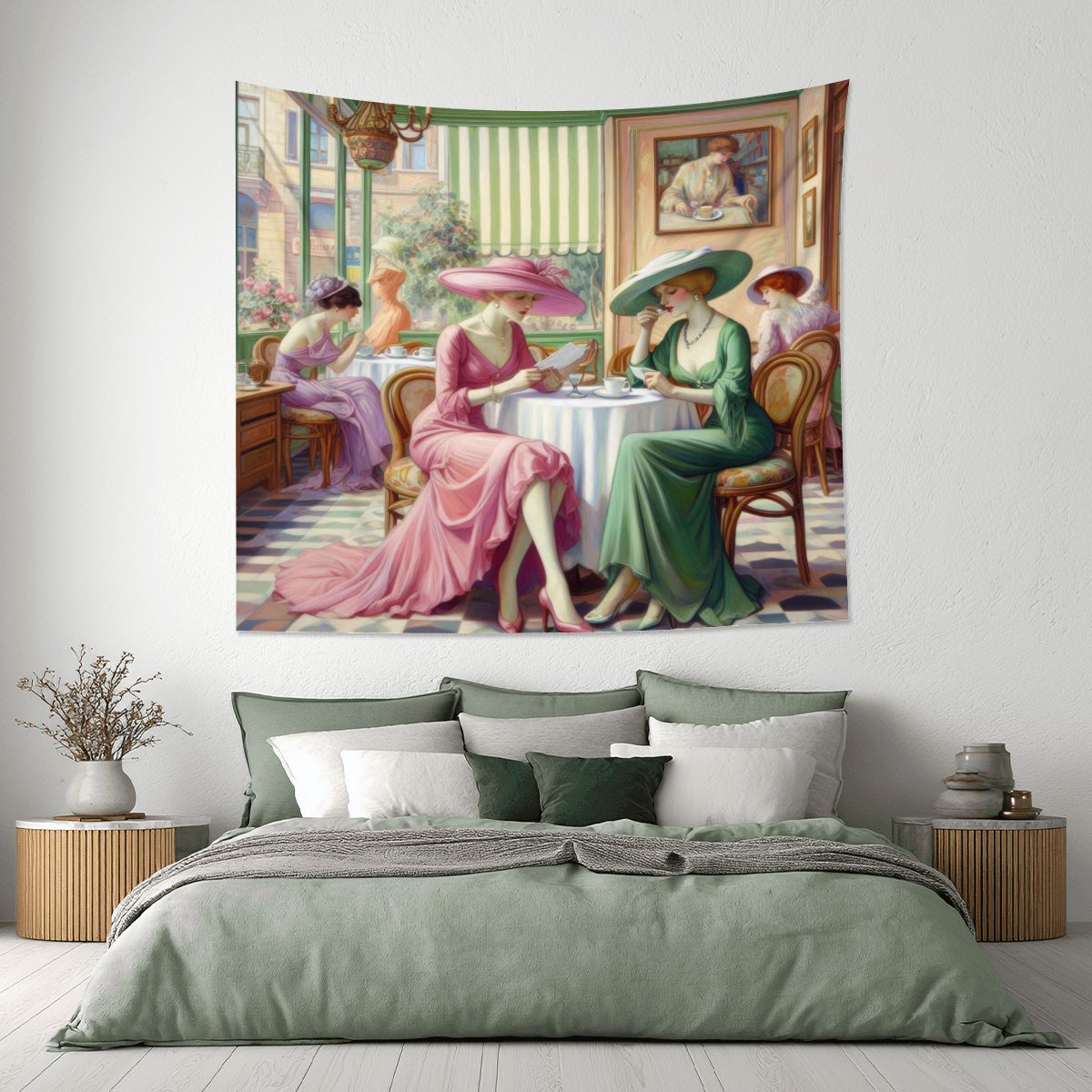 Kiffe Cafe Lightweight Wall Tapestry (Fabric Wall Hanging - USA) - Gregg Acini Adoree Designs - Wall Coverings