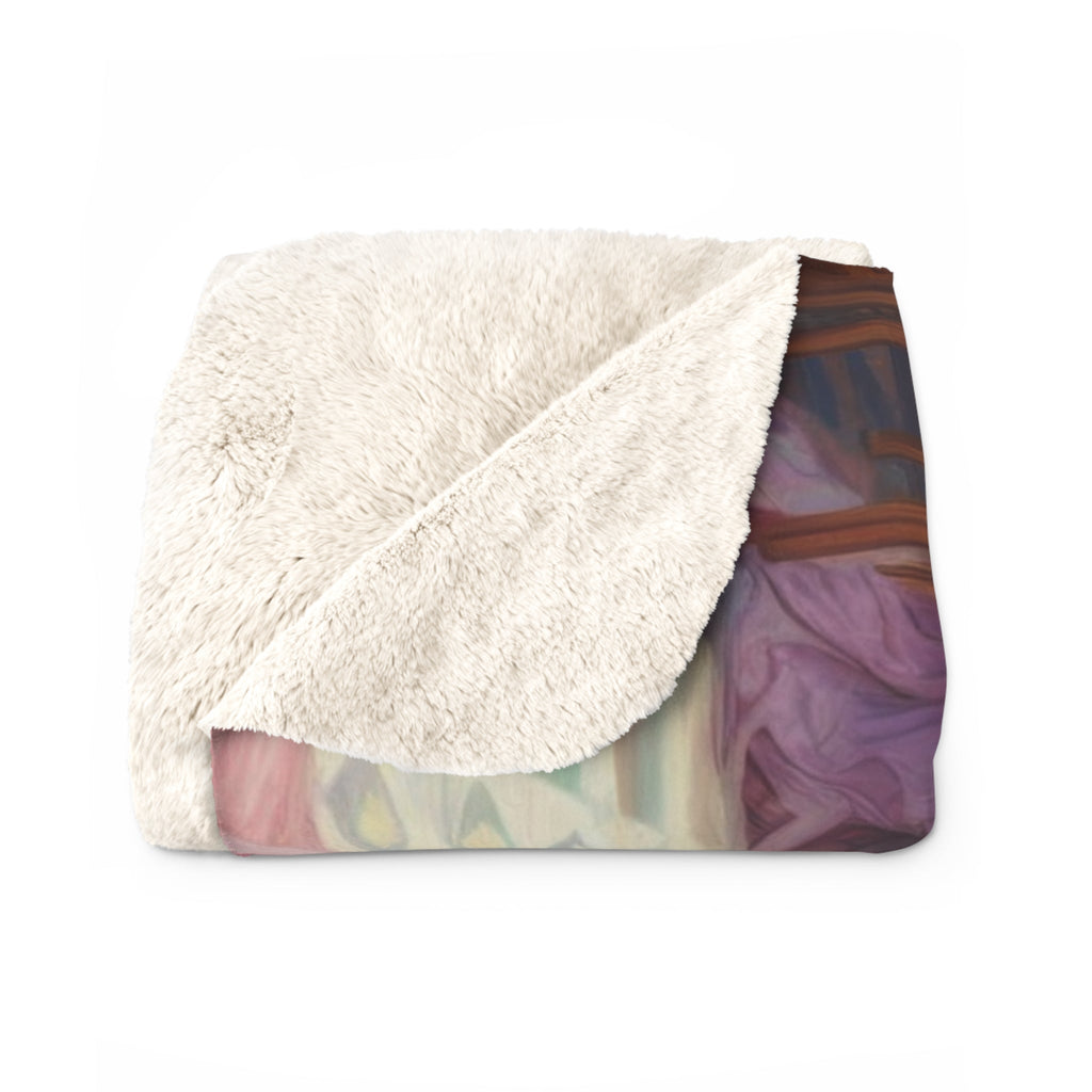 Kiffe Cafe - Sherpa Fleece Blanket O'Keeffe - Style Ladies in a Café - Gregg Acini Adoree Designs - Blanket