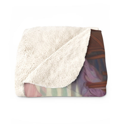 Kiffe Cafe - Sherpa Fleece Blanket O'Keeffe - Style Ladies in a Café - Gregg Acini Adoree Designs - Blanket