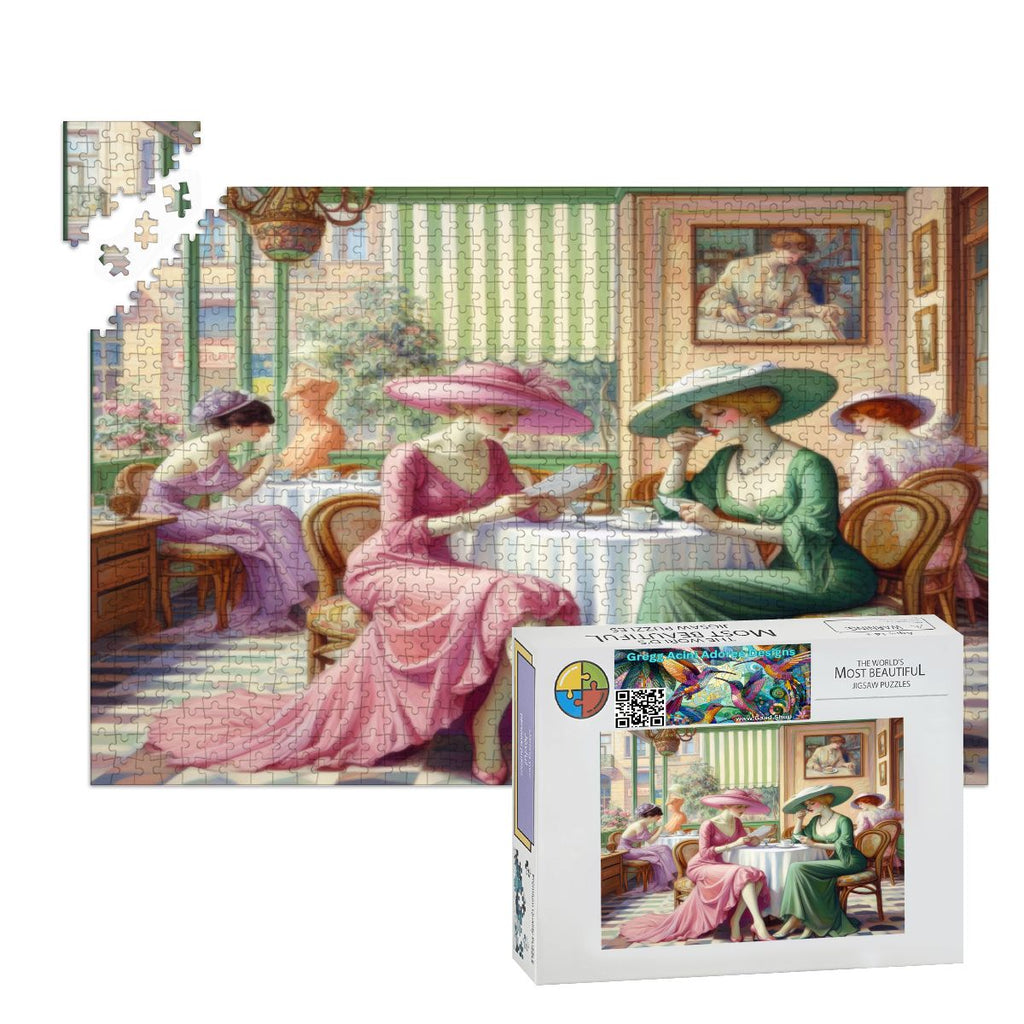 Kiffe Cafe Wooden Jigsaw Puzzles 1000 pcs - Gregg Acini Adoree Designs - Jigsaw Puzzle