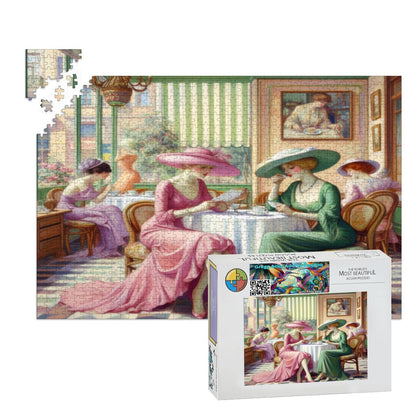 Kiffe Cafe Wooden Jigsaw Puzzles 1000 pcs - Gregg Acini Adoree Designs - Jigsaw Puzzle