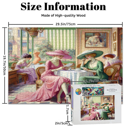 Kiffe Cafe Wooden Jigsaw Puzzles 1000 pcs - Gregg Acini Adoree Designs - Jigsaw Puzzle