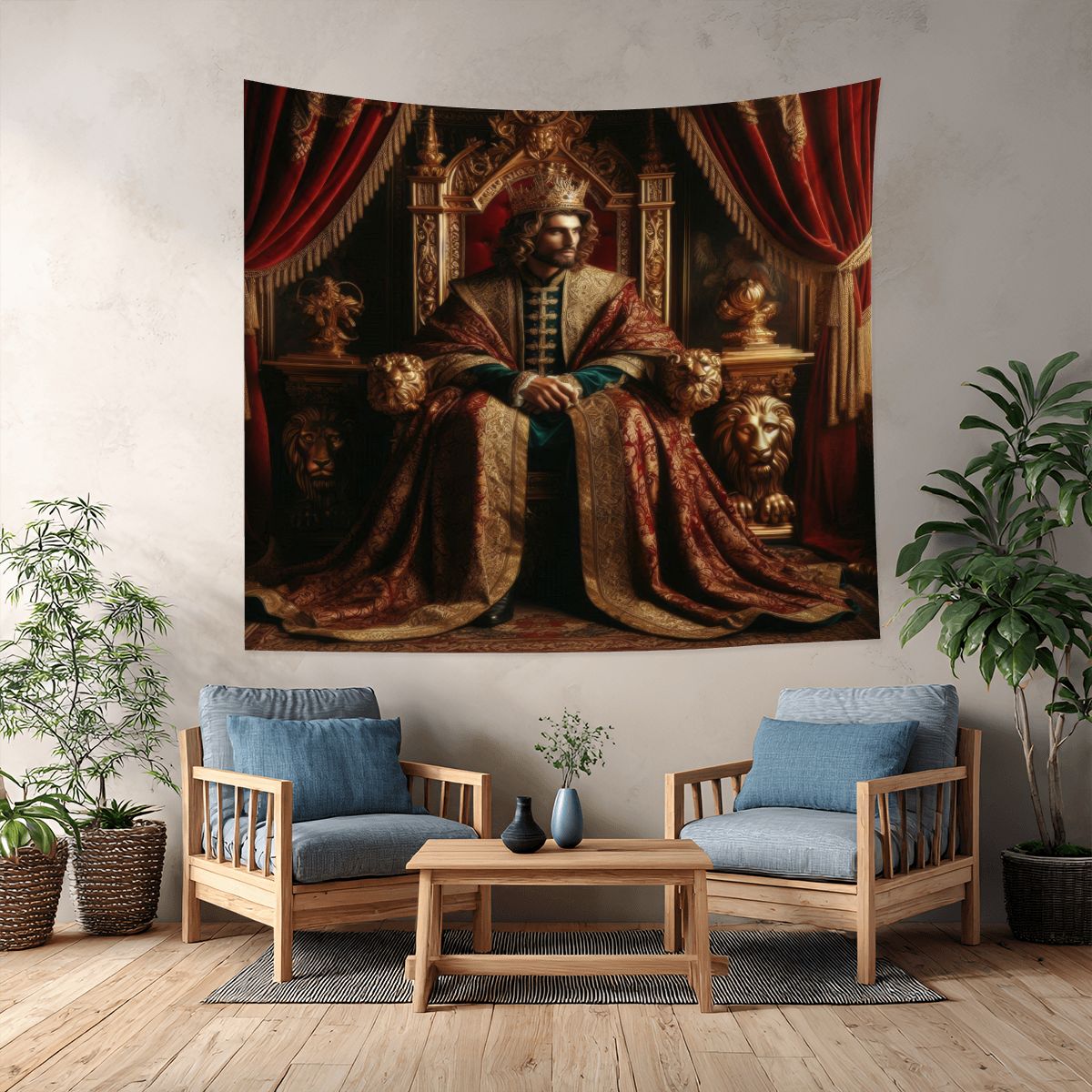 King 2 Lightweight Wall Tapestry (Fabric Wall Hanging - USA) - Gregg Acini Adoree Designs - Wall Coverings