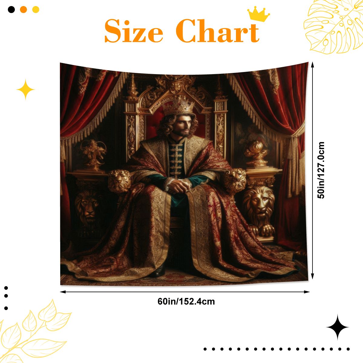 King 2 Lightweight Wall Tapestry (Fabric Wall Hanging - USA) - Gregg Acini Adoree Designs - Wall Coverings