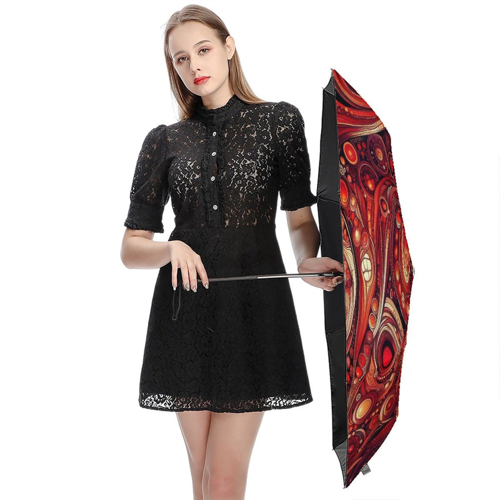 KL - DeepScarlet1 UV Protection Umbrella - Gregg Acini Adoree Designs - Umbrella