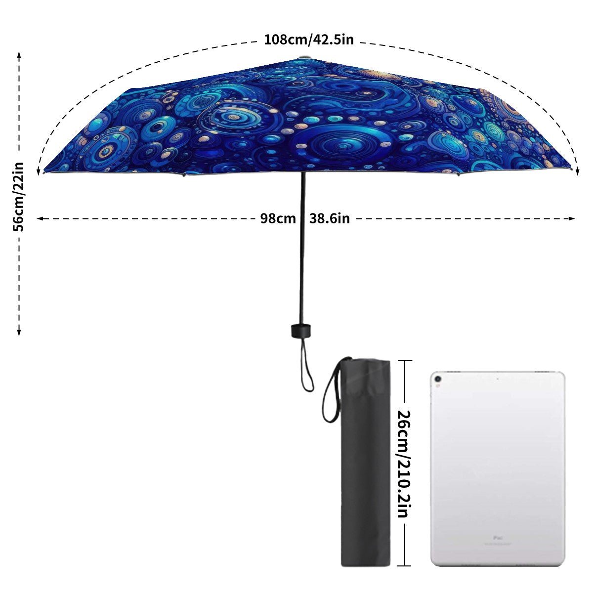 KL - DkBlue1 UV Protection Umbrella - Gregg Acini Adoree Designs - Umbrella