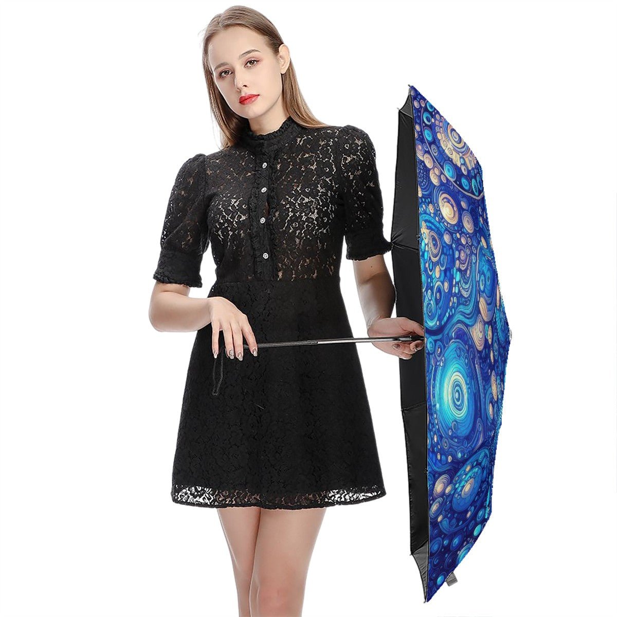 KL - DkBlue1 UV Protection Umbrella - Gregg Acini Adoree Designs - Umbrella