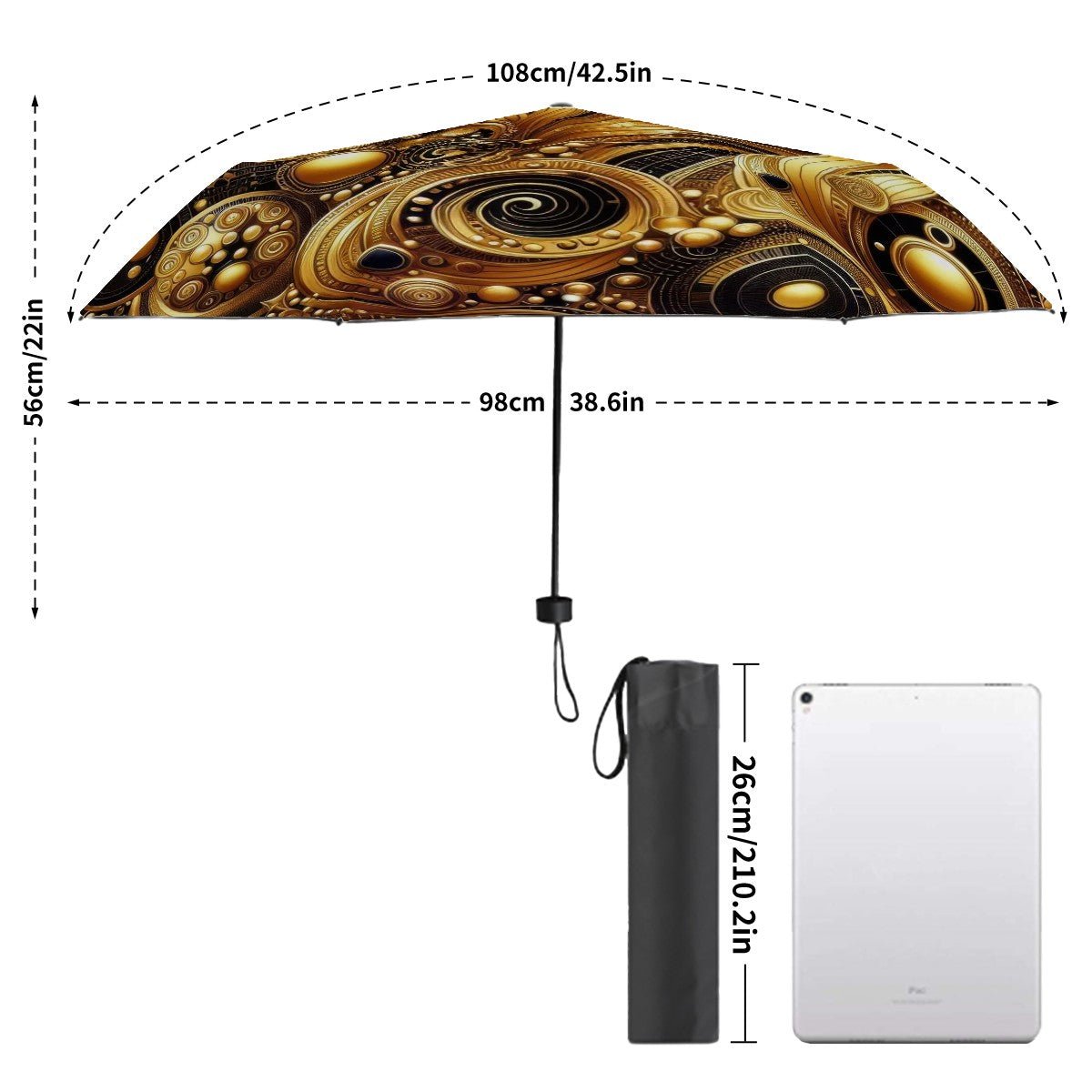 KL - Gold3 UV Protection Umbrella - Gregg Acini Adoree Designs - Umbrella