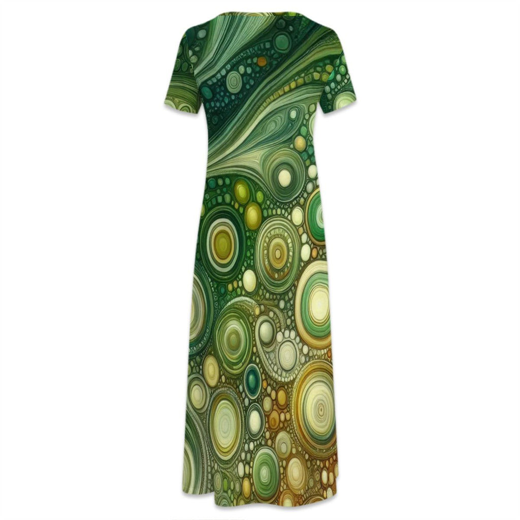 KL - Lime2 Crew Neck Short Sleeve Maxi Dress - Gregg Acini Adoree Designs - Dress