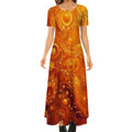 KL - Orange1 Crew Neck Short Sleeve Maxi Dress - Gregg Acini Adoree Designs - Dress