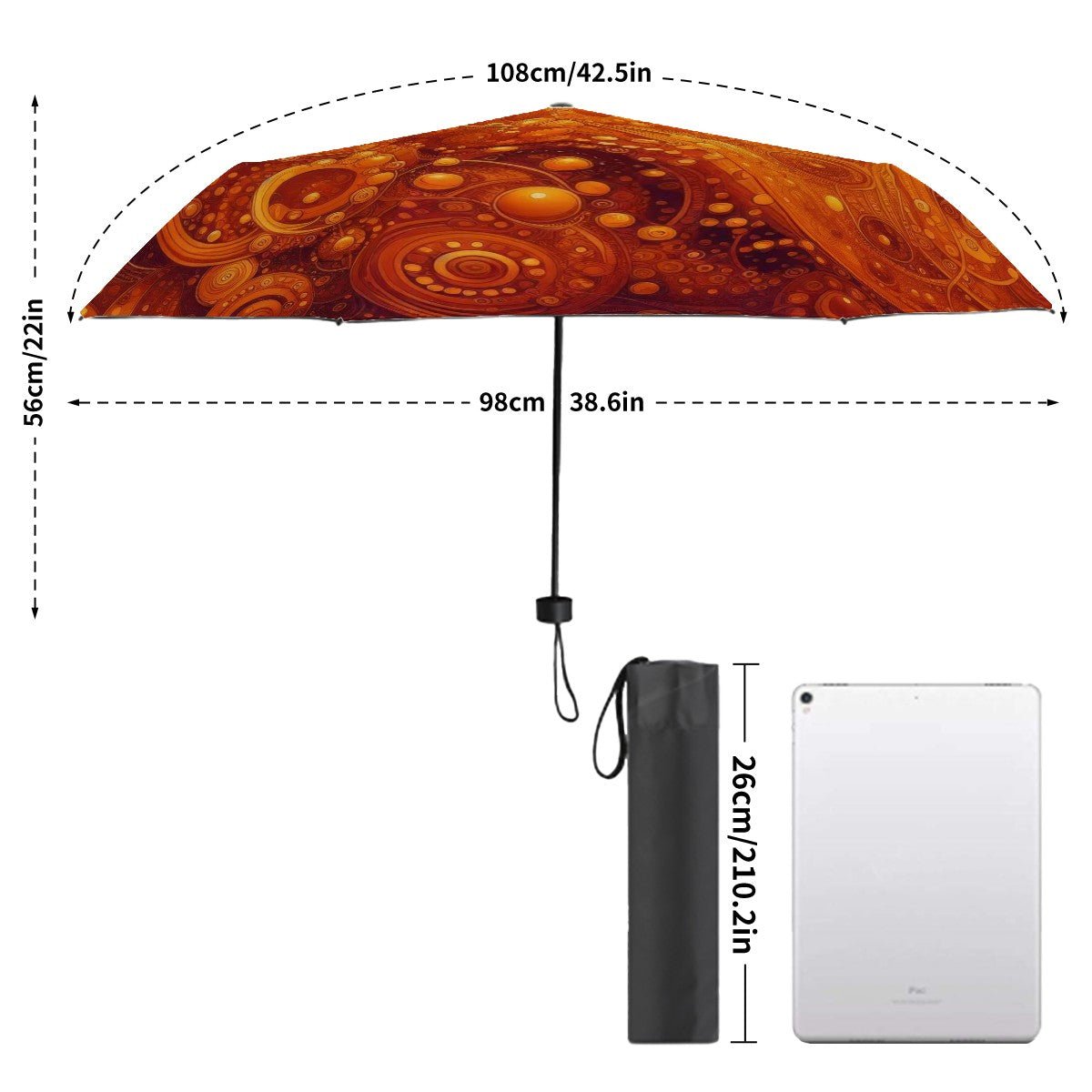 KL - Orange1 UV Protection Umbrella - Gregg Acini Adoree Designs - Umbrella