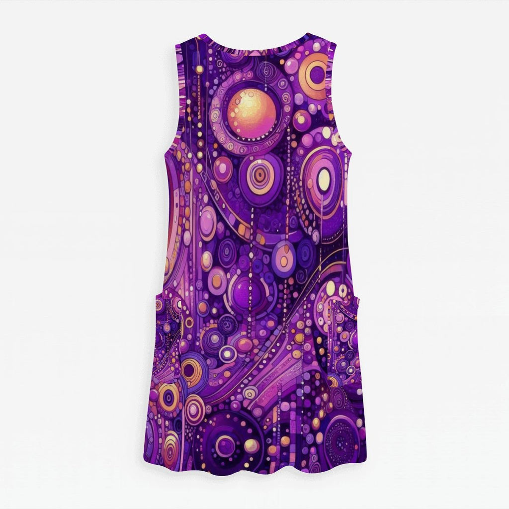KL - Purple1 Women's Sleeveless Dress with Pockets - Gregg Acini Adoree Designs - Dress
