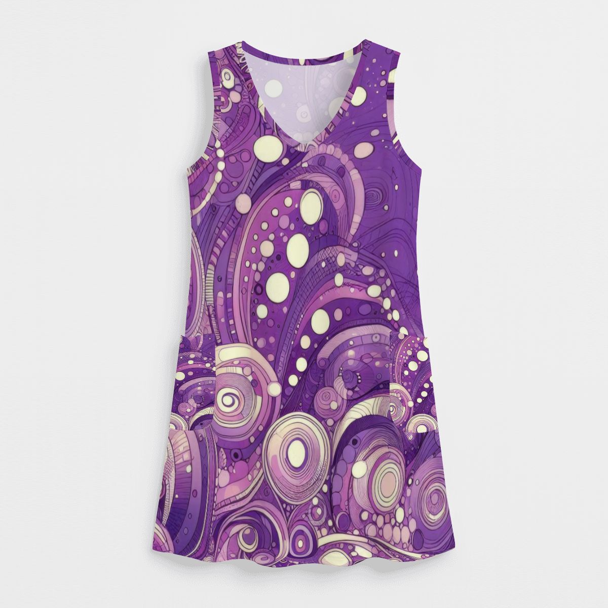 KL - Purple2 Women's Sleeveless Dress with Pockets - Gregg Acini Adoree Designs - Dress