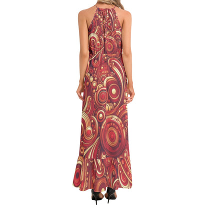 KL - Scarlet 3 Ruffle Hem Halter Neck Maxi Dress - Gregg Acini Adoree Designs - Dress
