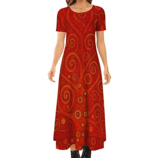 KL - Scarlet1 Crew Neck Short Sleeve Maxi Dress - Gregg Acini Adoree Designs - Dress