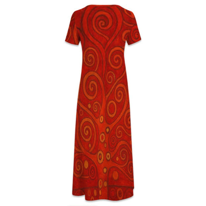 KL - Scarlet1 Crew Neck Short Sleeve Maxi Dress - Gregg Acini Adoree Designs - Dress