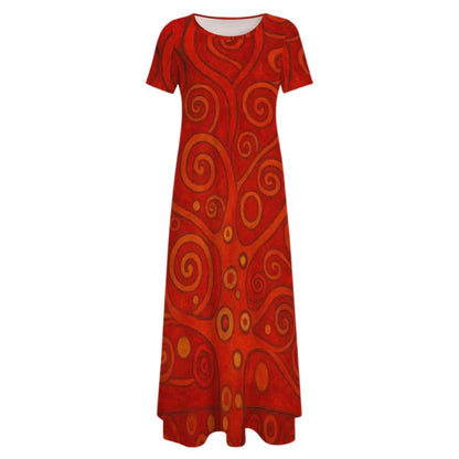 KL - Scarlet1 Crew Neck Short Sleeve Maxi Dress - Gregg Acini Adoree Designs - Dress