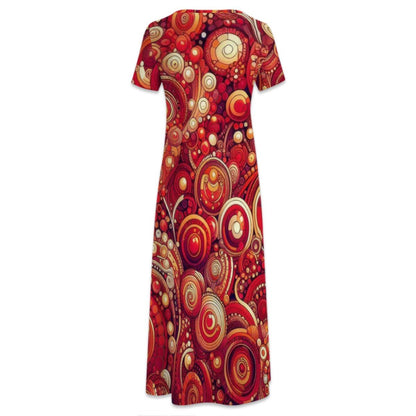 KL - Scarlet2 Crew Neck Short Sleeve Maxi Dress - Gregg Acini Adoree Designs - Dress