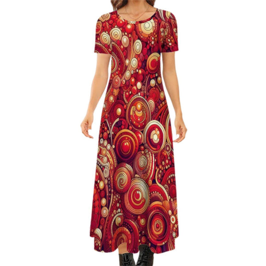 KL - Scarlet2 Crew Neck Short Sleeve Maxi Dress - Gregg Acini Adoree Designs - Dress